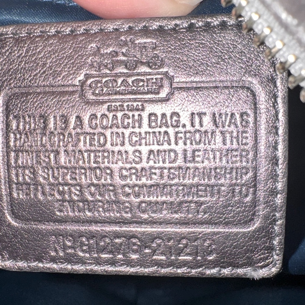 Coach Isabelle Madison silver metallic dotted Op Art Shoulder crossbody bag EUC - Picture 7 of 17